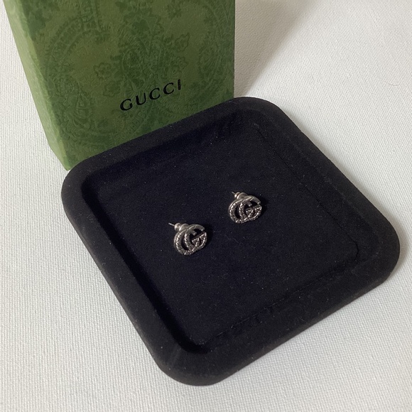 Gucci Retro Silver GG Small Earrings - Picture 1 of 3